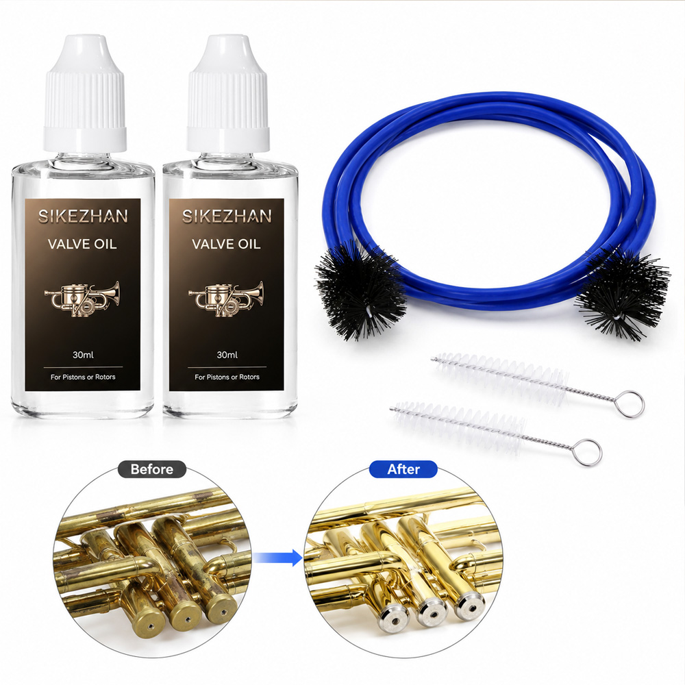 طقم تنظيف البوق، 2 قطعة، زيت ص - مراجعة Trumpet Valve Oil وسعره