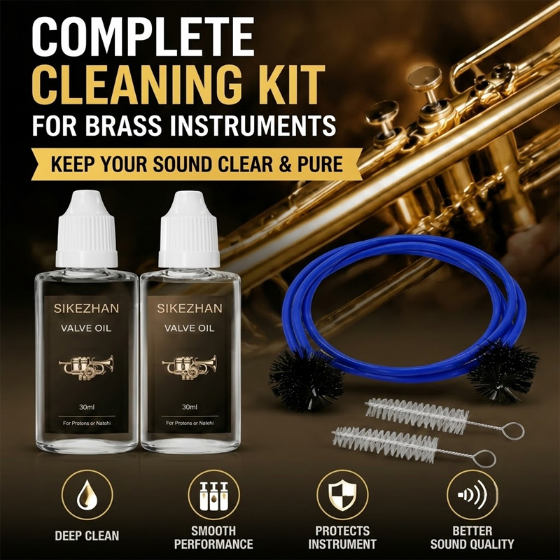 طقم تنظيف آلات نحاسية احترافي  - مراجعة Trumpet Valve Oil وسعره