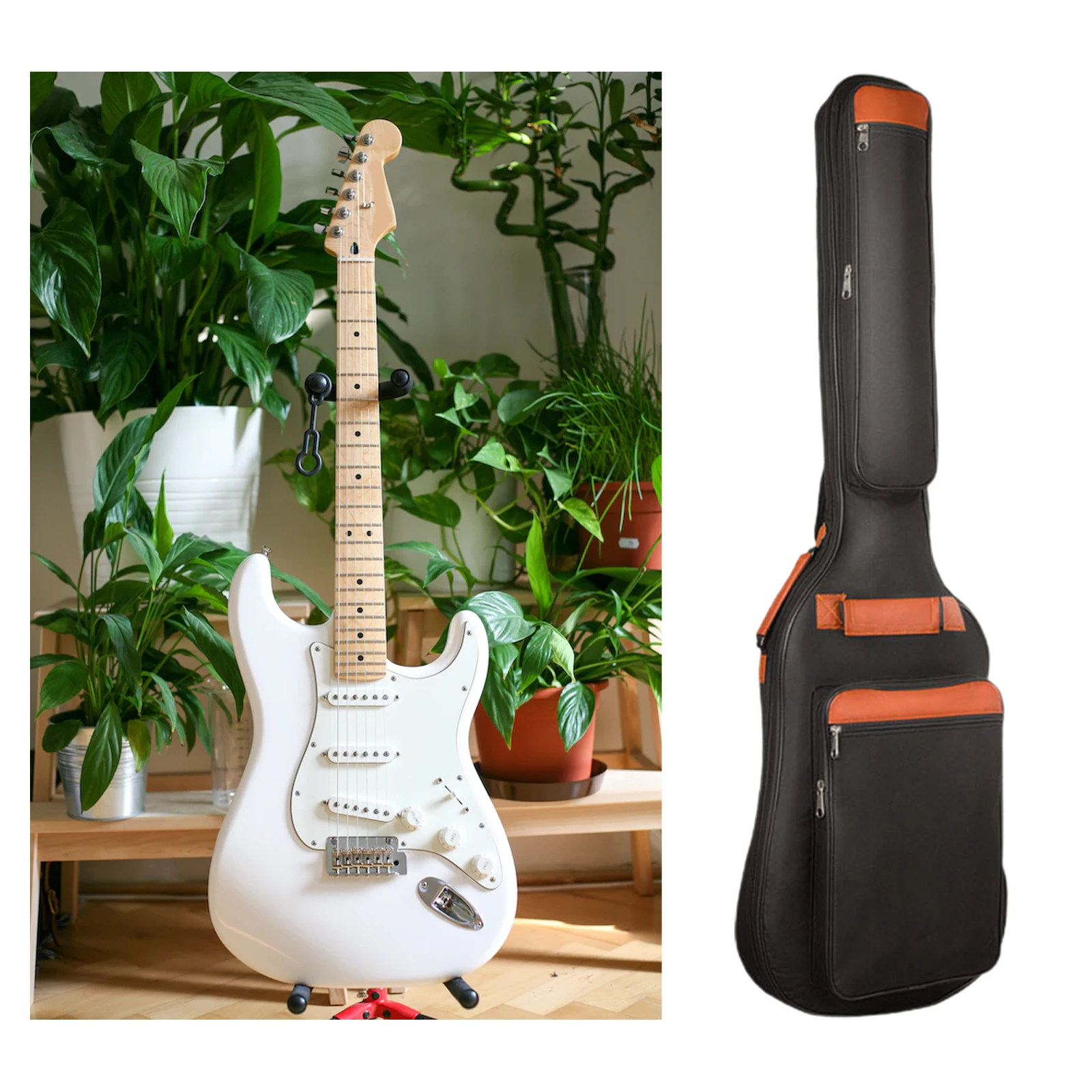 حقيبة جيتار كهربائي وبيس مبطنة - مراجعة Case Guitar Gig Bag وسعره